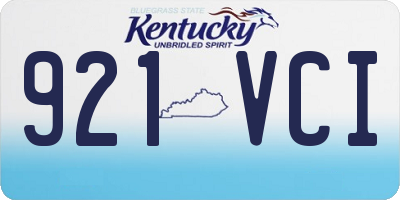 KY license plate 921VCI