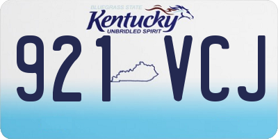 KY license plate 921VCJ
