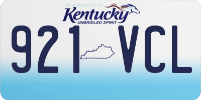 KY license plate 921VCL