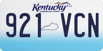 KY license plate 921VCN