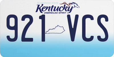 KY license plate 921VCS
