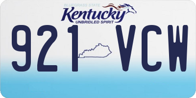 KY license plate 921VCW