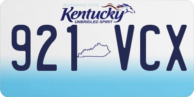 KY license plate 921VCX