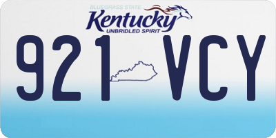 KY license plate 921VCY
