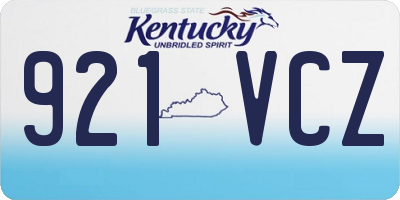 KY license plate 921VCZ