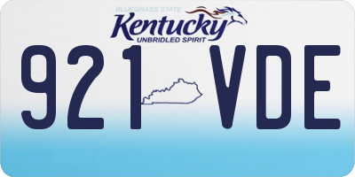 KY license plate 921VDE