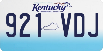 KY license plate 921VDJ