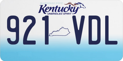 KY license plate 921VDL