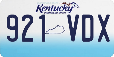 KY license plate 921VDX