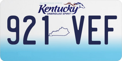 KY license plate 921VEF