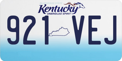 KY license plate 921VEJ