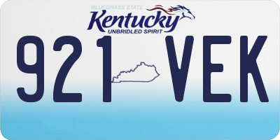 KY license plate 921VEK