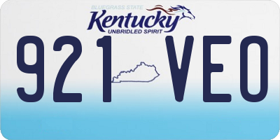 KY license plate 921VEO