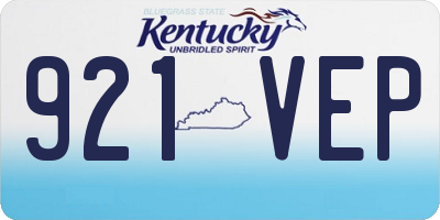 KY license plate 921VEP