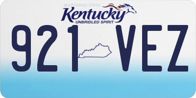 KY license plate 921VEZ
