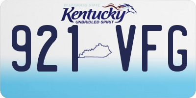 KY license plate 921VFG