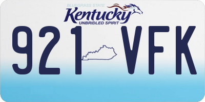 KY license plate 921VFK