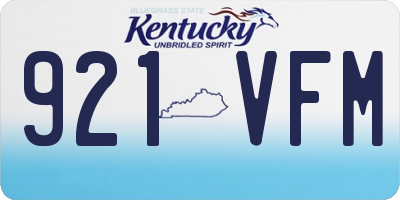 KY license plate 921VFM
