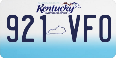 KY license plate 921VFO