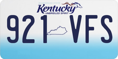 KY license plate 921VFS