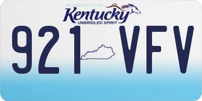 KY license plate 921VFV