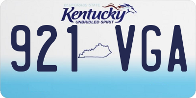 KY license plate 921VGA