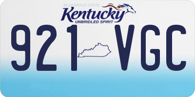 KY license plate 921VGC