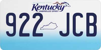 KY license plate 922JCB