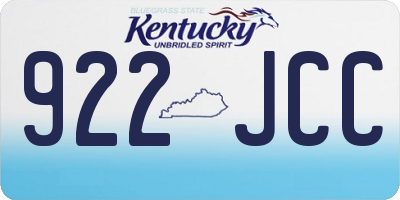 KY license plate 922JCC