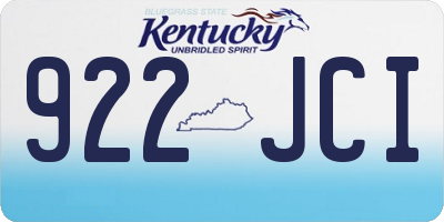 KY license plate 922JCI