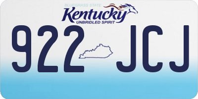 KY license plate 922JCJ