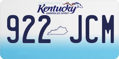 KY license plate 922JCM