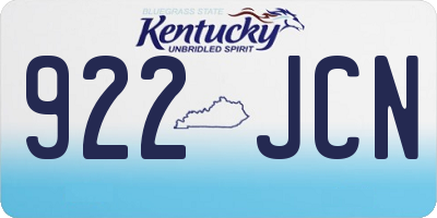 KY license plate 922JCN