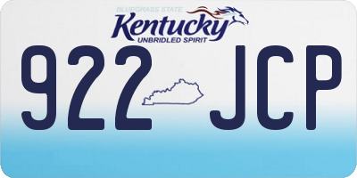 KY license plate 922JCP