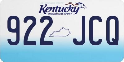 KY license plate 922JCQ