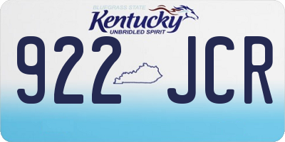 KY license plate 922JCR