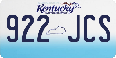 KY license plate 922JCS