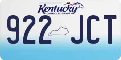 KY license plate 922JCT