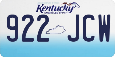 KY license plate 922JCW