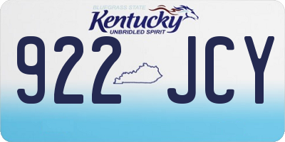 KY license plate 922JCY