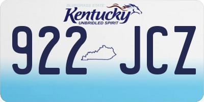 KY license plate 922JCZ