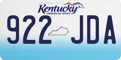 KY license plate 922JDA