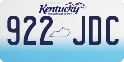 KY license plate 922JDC