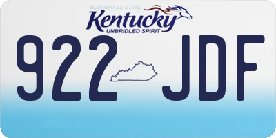 KY license plate 922JDF