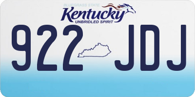 KY license plate 922JDJ