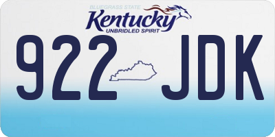 KY license plate 922JDK