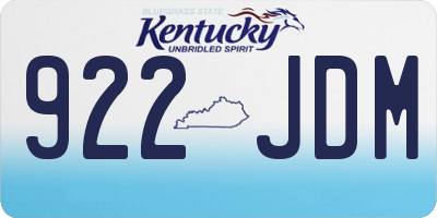 KY license plate 922JDM