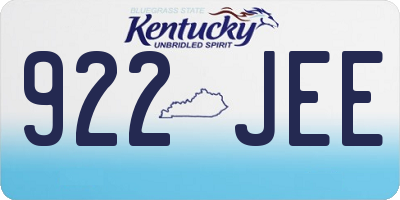 KY license plate 922JEE