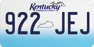 KY license plate 922JEJ