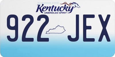KY license plate 922JEX